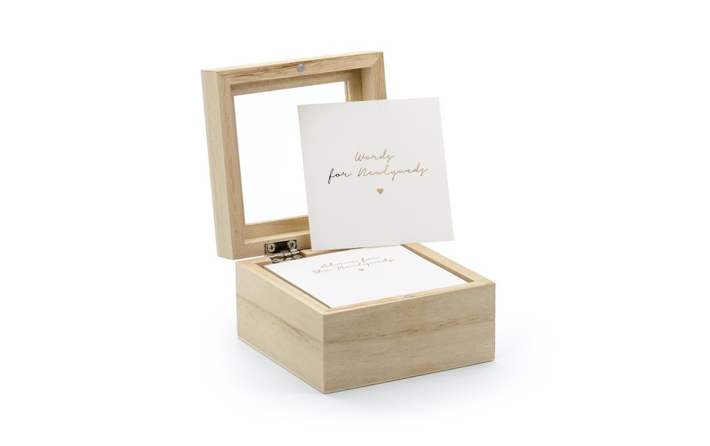 Partydeco Accessoires de mariage Boîte livre d'or 9.5 x 8.5 x 6 cm, brun
