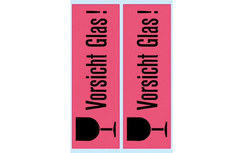Herma Stickers Étiquettes de texte 39 x 118 mm Vorsicht Glas