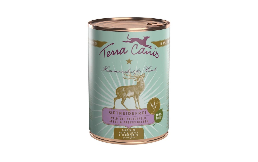 Terra Canis Alimentation humide Menu sans céréales avec gibier, 400 g
