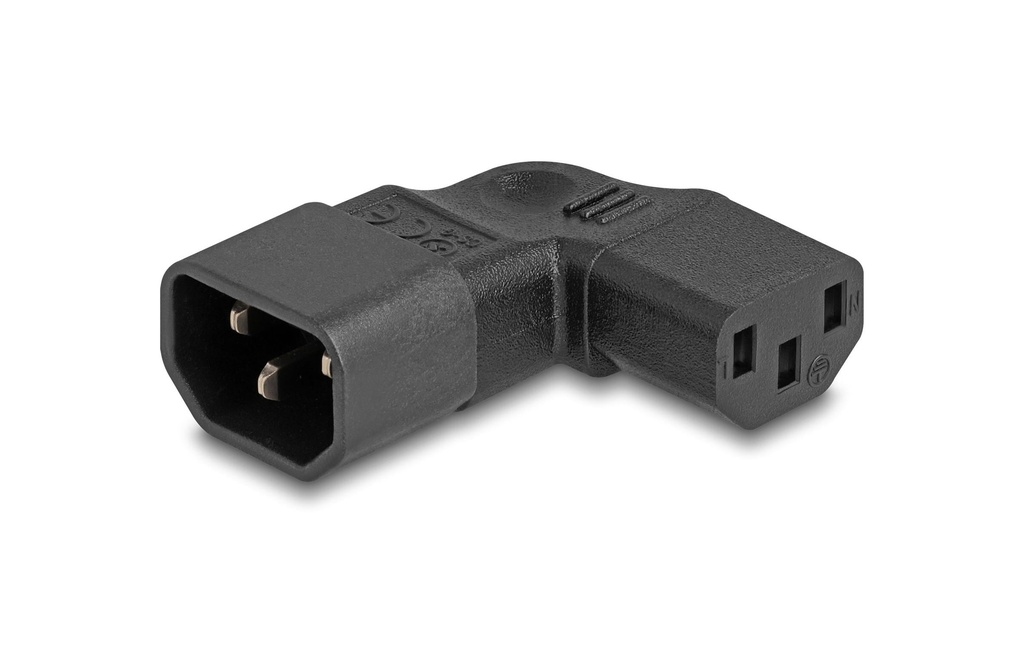 Delock Fiche adaptateur IEC60320 C13 - C14, coudé G/D
