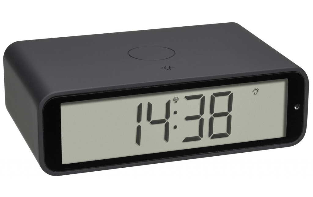 TFA Dostmann Réveil radio-piloté Twist Anthracite