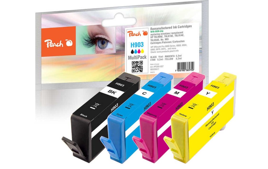 Peach Kits d’encre HP Nr. 903 Multipack BK/C/M/Y