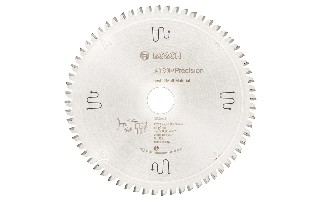 Bosch Professional Lame de scie circulaire Best Multi Material, 216 x 30 x 2.3 mm, Z 64