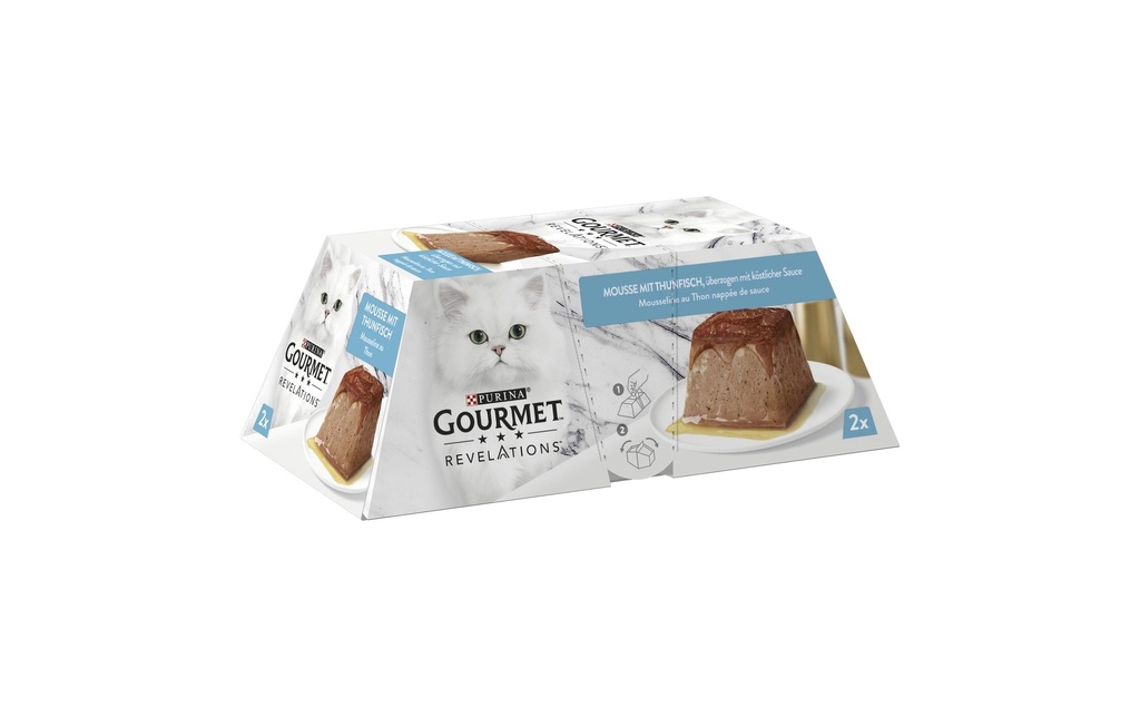 Purina Gourmet Alimentation humide Mousse Gourmet Révélations au thon, 2 x 57g