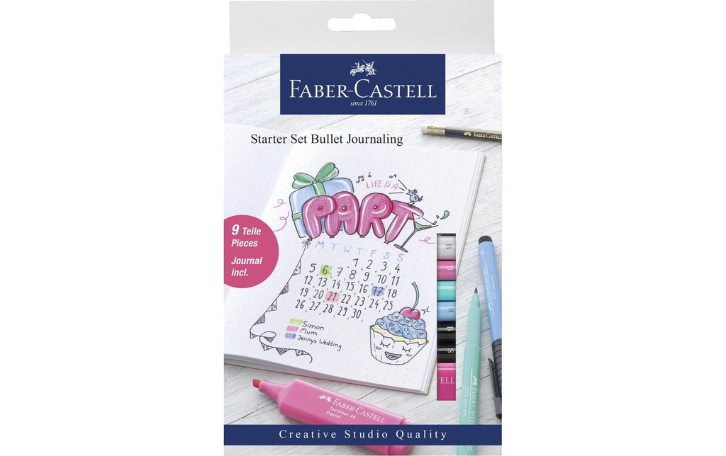 Faber-Castell Crayon à encre de Chine Bullet Journaling Lot de 9