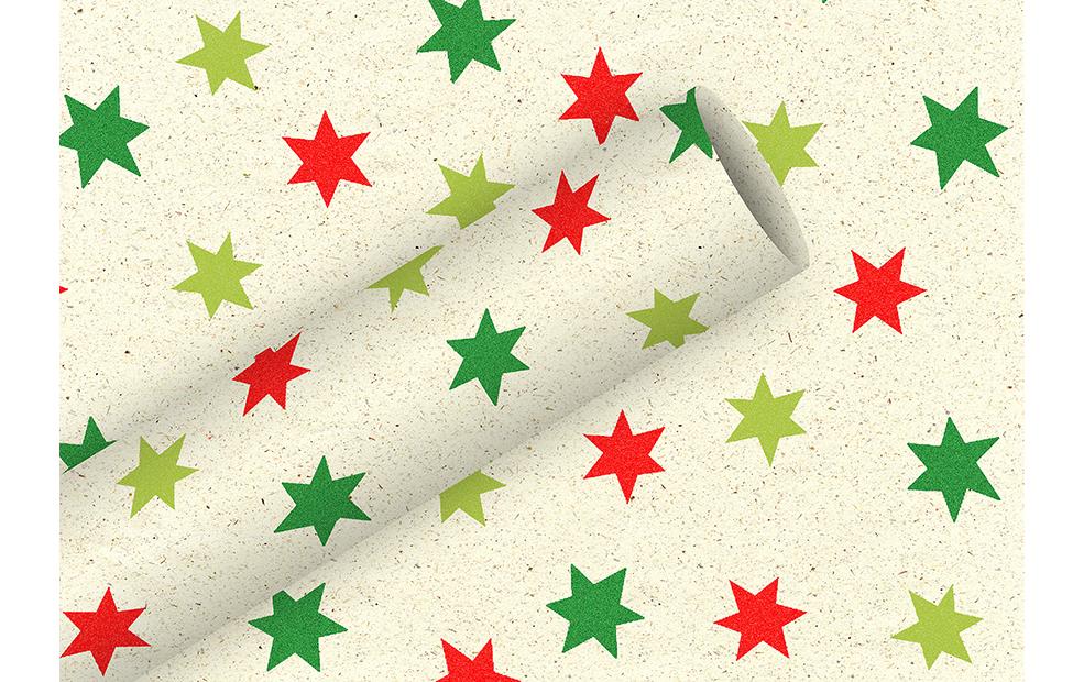 Braun + Company Papier d’emballage de Noël Noël, Étoile
