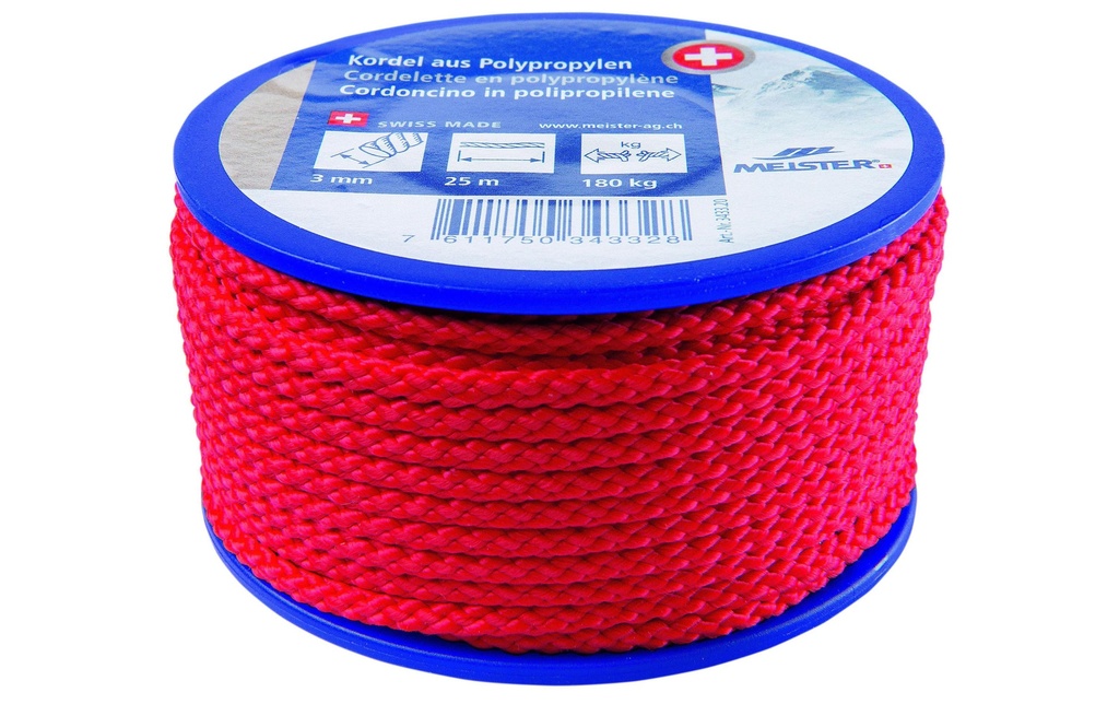 Meister Cordon Ø 3 mm, 25 m, 180 kg, rouge