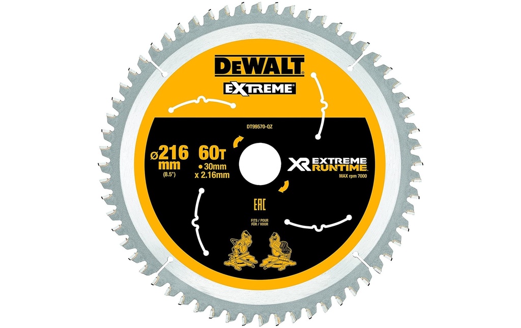 DEWALT Lame de scie circulaire 216 x 30 mm, 60 WZ/FZ