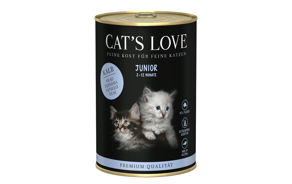 Cat's Love Alimentation humide Veau Junior, 400 g