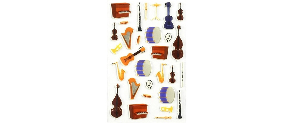 Clairefontaine Autocollant à motif 3D Instruments