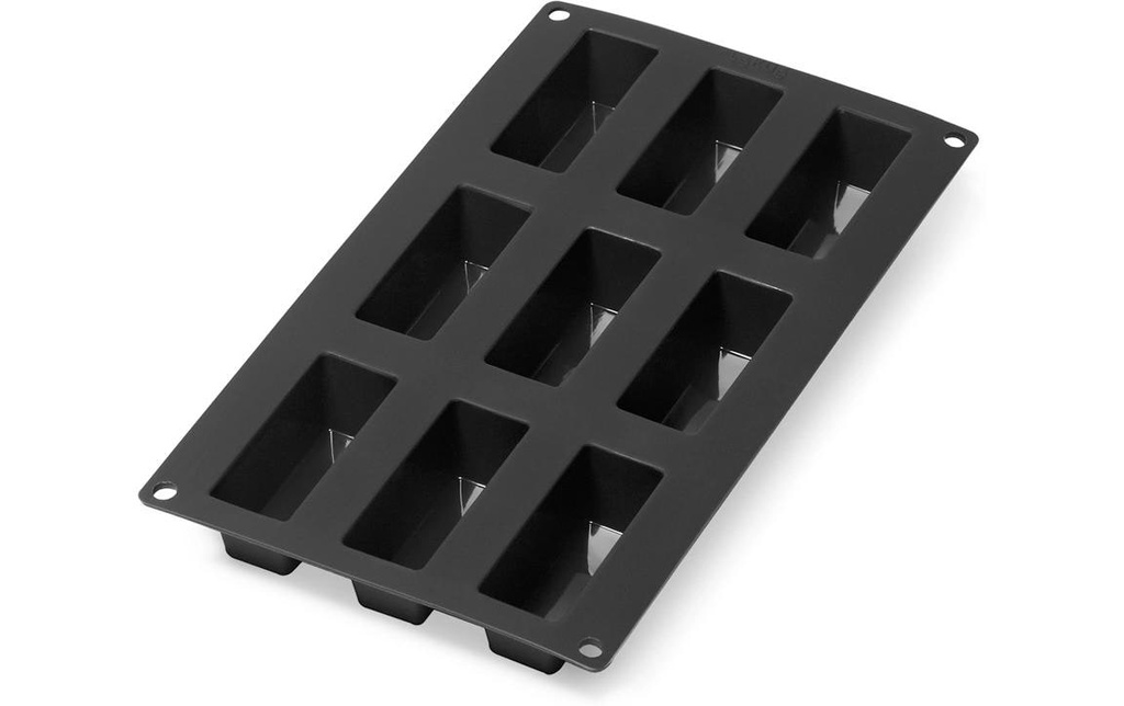 Lékué Moule à gâteau Silicone, Noir, 9 alvéoles