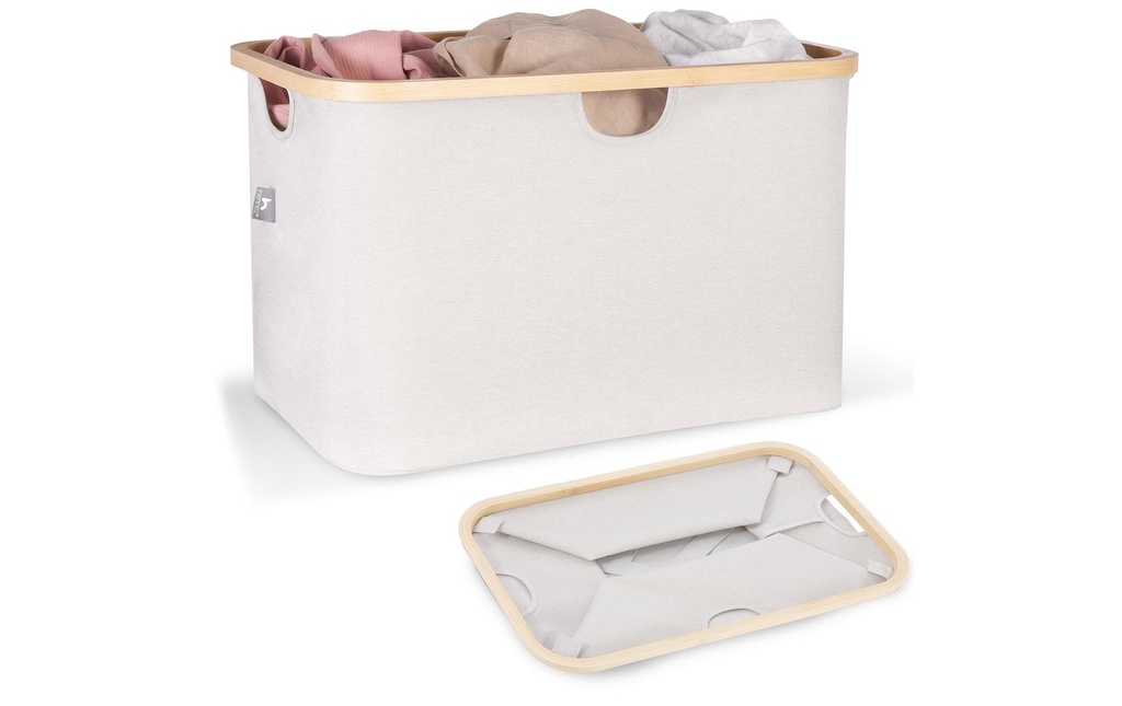 Hennez Corbeille à linge Adrian 60 l, Beige/Nature