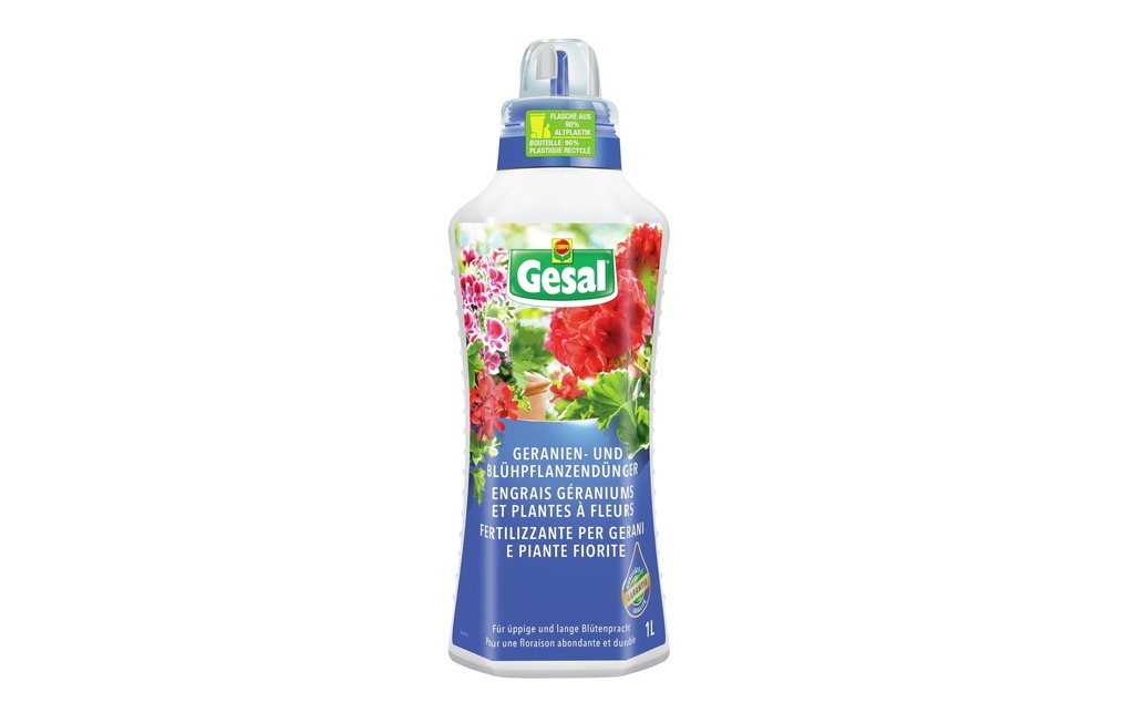 Gesal Engrais pour géraniums et plantes à fleurs 1 l