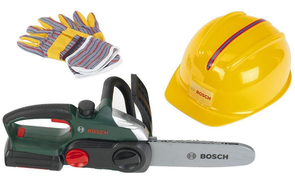 Klein-Toys Artisans BOSCH Scie à chaîne avec casque et gants