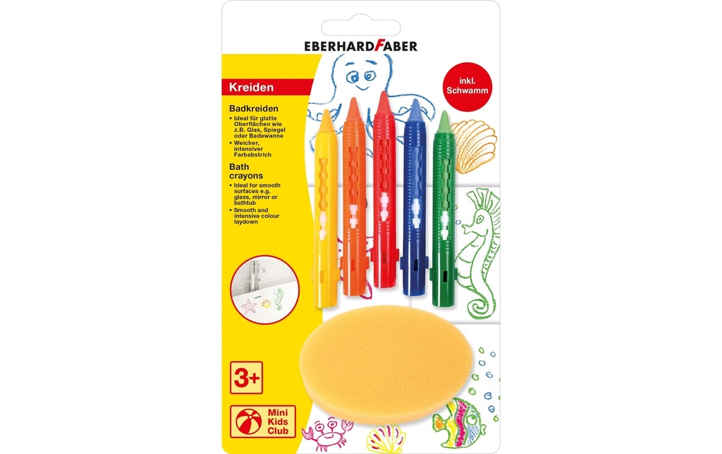 EBERHARD FABER Craies de bain av.éponge (6 pces)