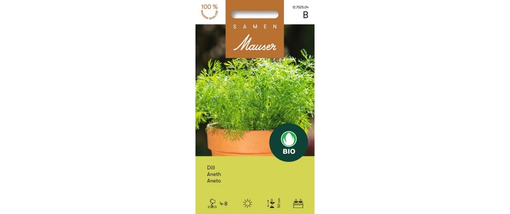 Samen Mauser Semence Bioline Dill, un an