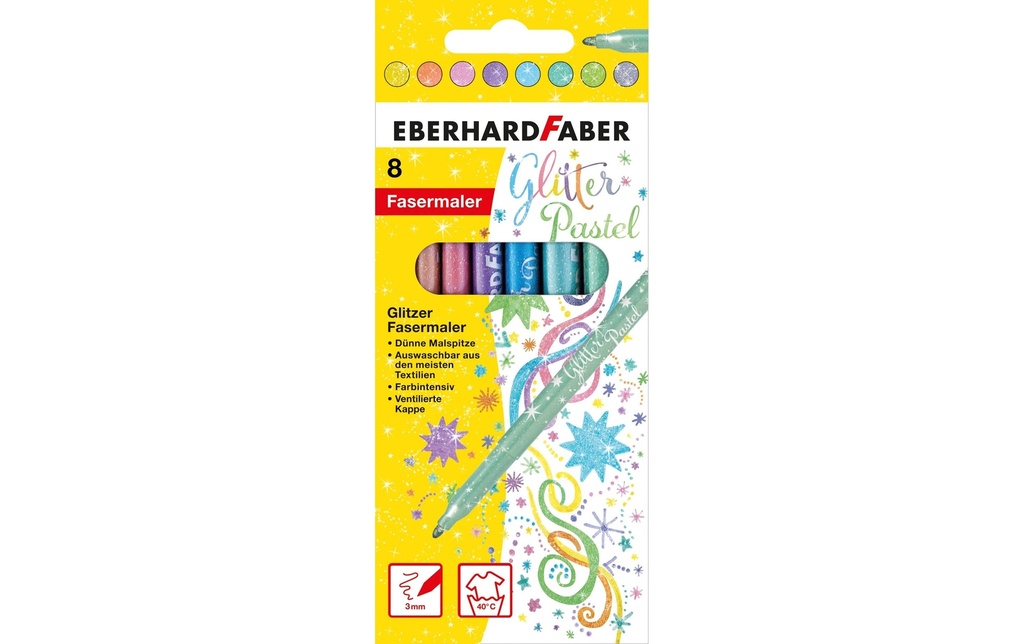 EBERHARD FABER Feutres paillettes pastel (8 pces)