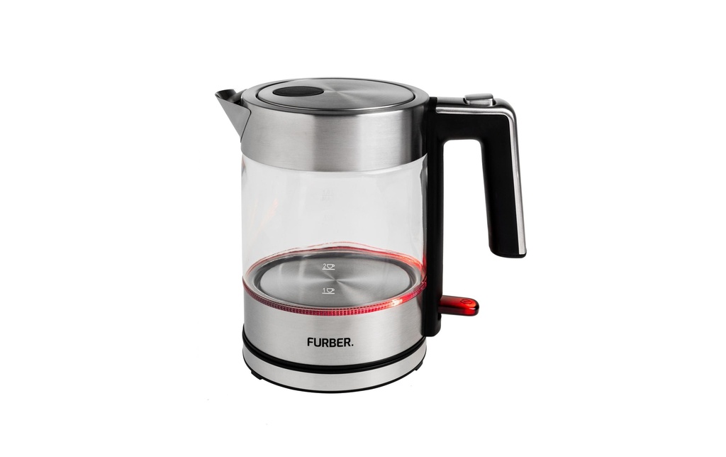FURBER Bouilloire Vetro 1 l, Transparent/Argenté