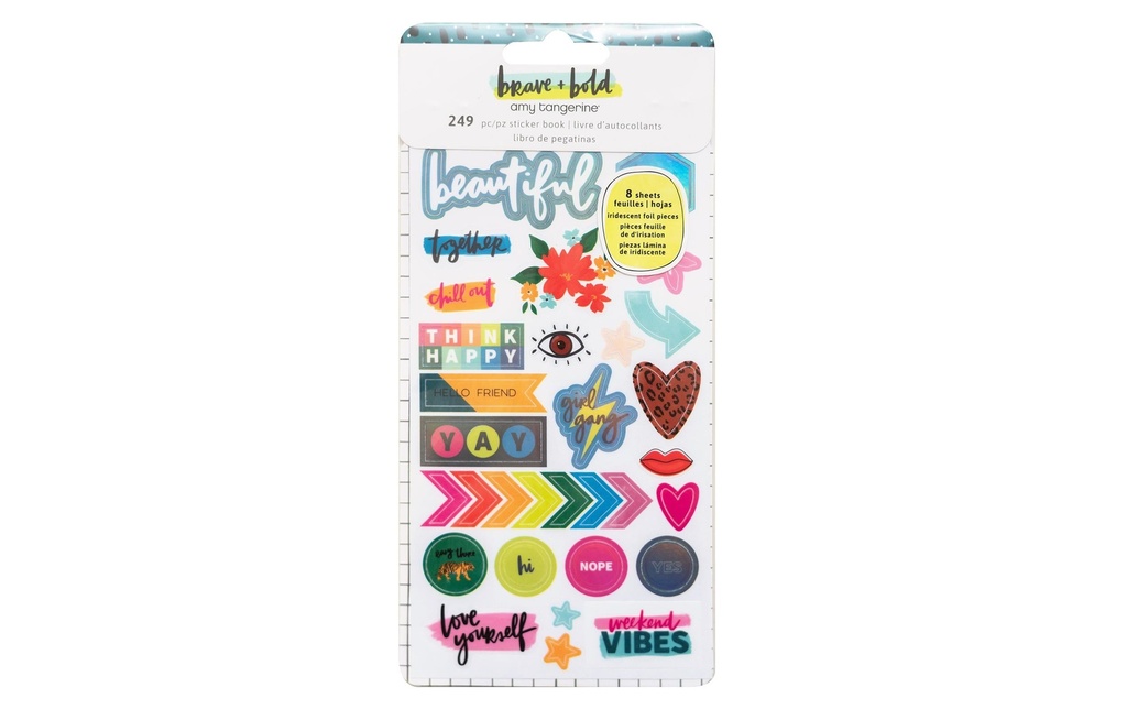 American Crafts Album d’autocollants Bold + Brave 249 pièces, Multicolore