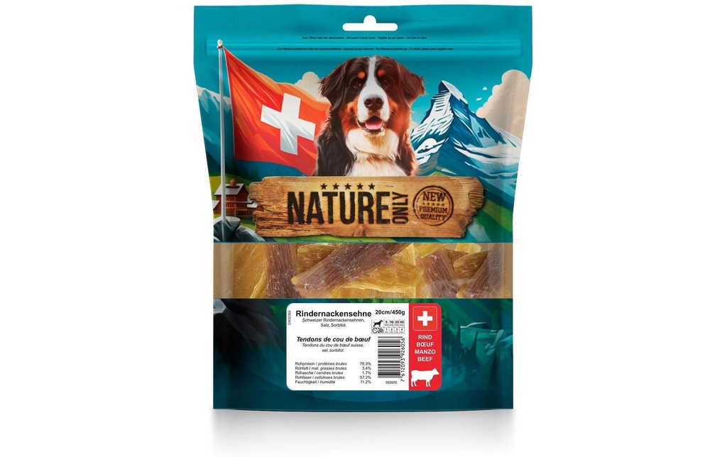 NATUREonly Produit à mâcher  Tendons de nerfs de bœuf 20 cm 450