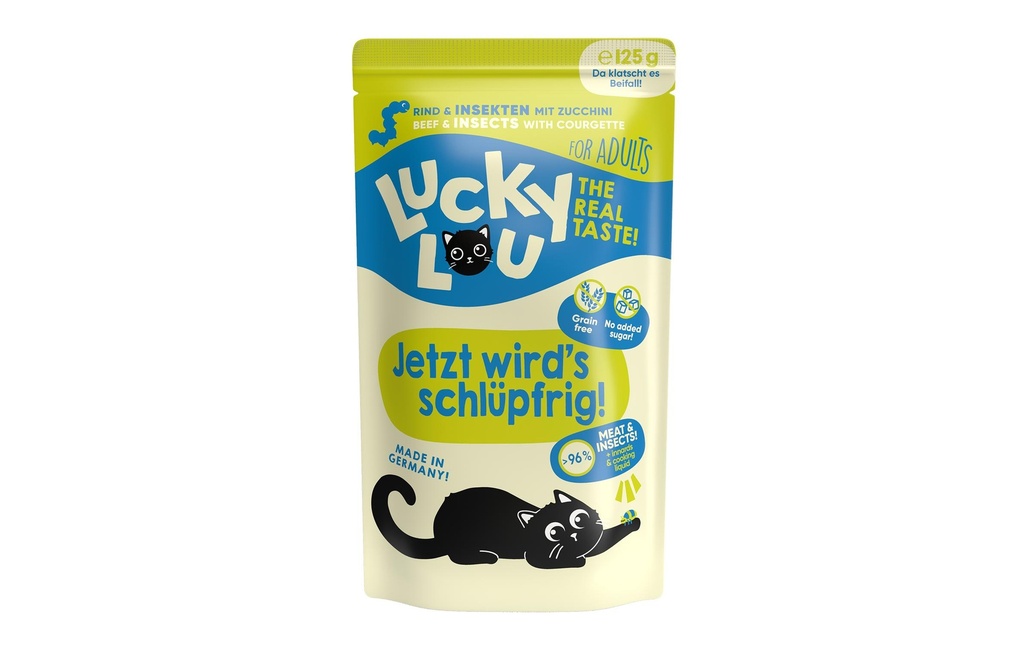 Lucky Lou Alimentation humide Lifestage Adult Bœuf & Insectes, 125 g