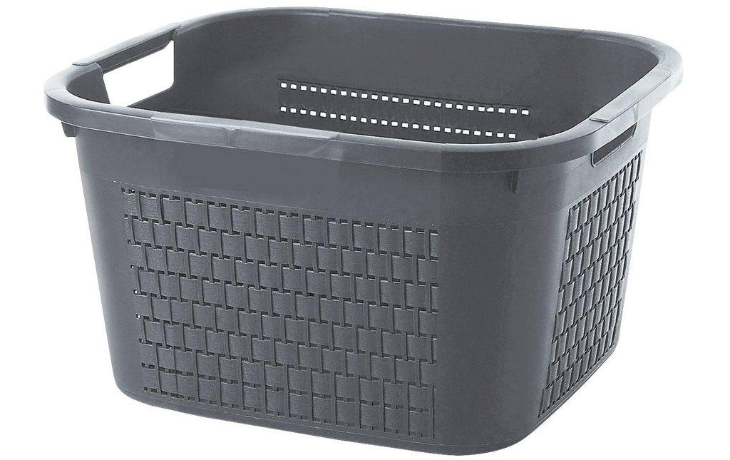Rotho Corbeille à linge Country 22 l, Gris foncé