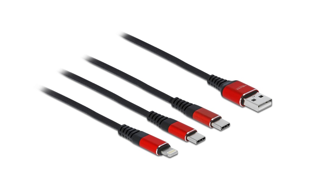 Delock Câble chargeur USB  USB-A - Lightning/USB-C 0.3 m