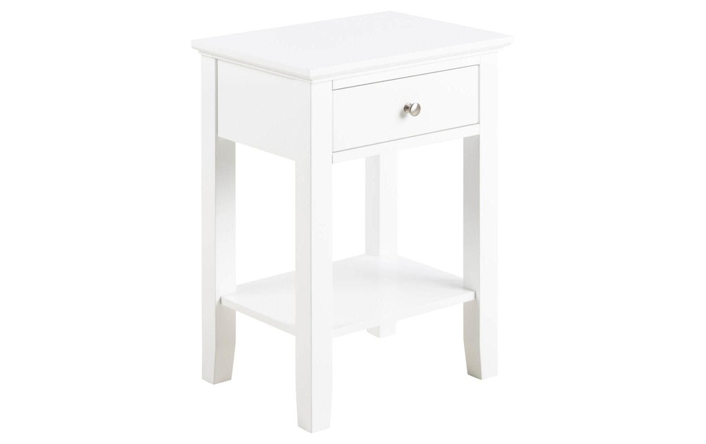 AC Design Table de nuit Linnea Blanc, 45 x 34 x 62.8 cm