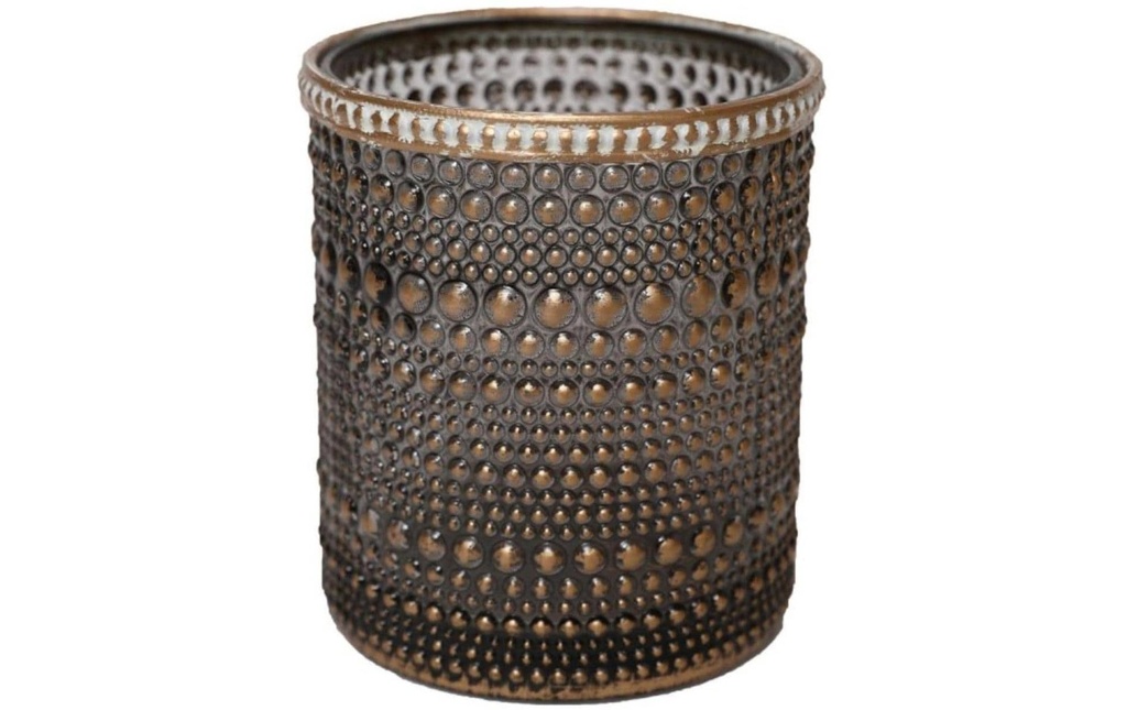 CHALET Photophore Lingan 12 cm, Verre, Anthracite