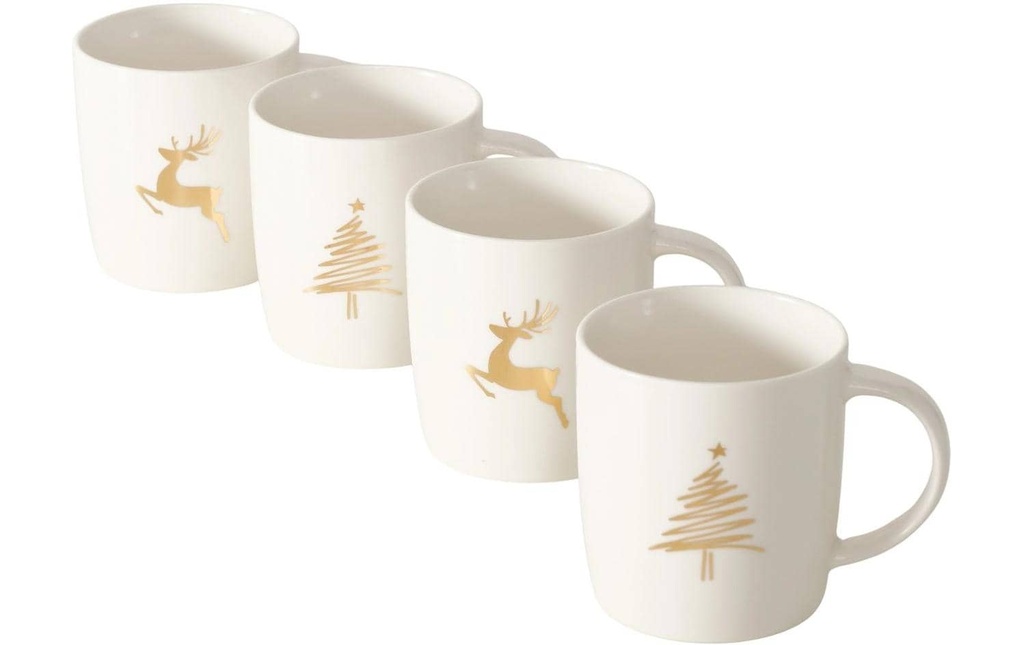 Boltze Tasse Brilly Set de 4 verres, céramique, 320 ml
