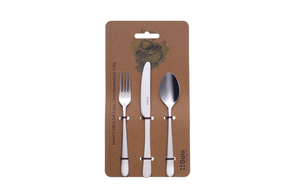 Sola Kits de couverts Basic Alpha, en 3 parties, poli