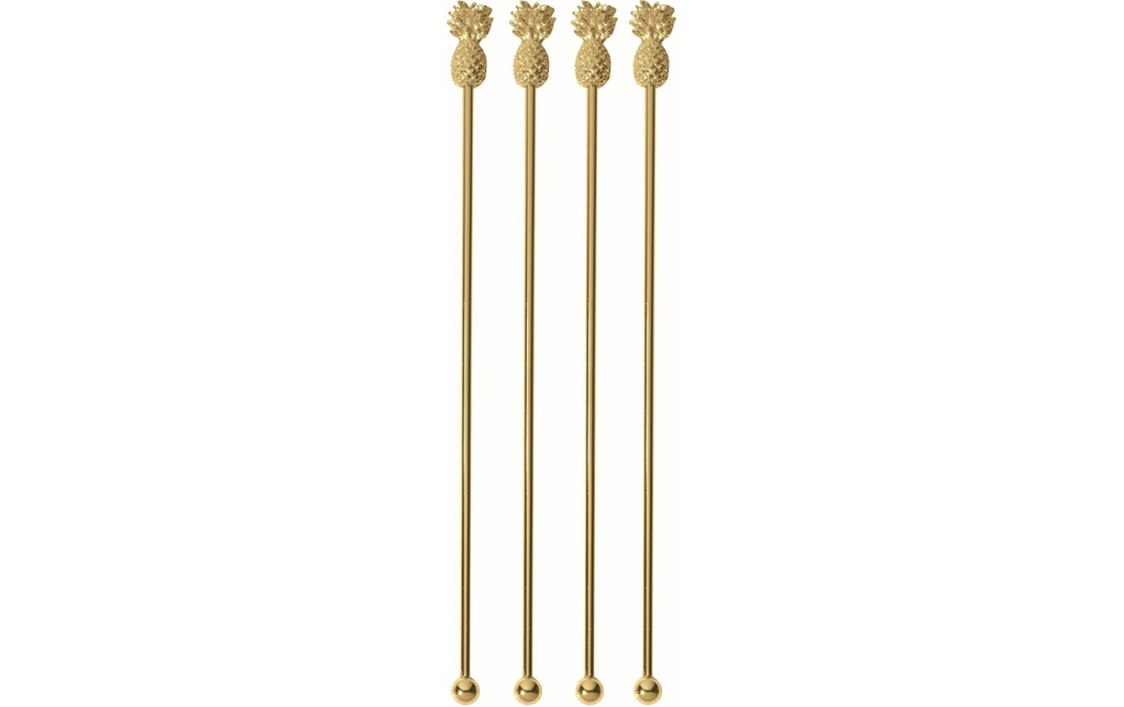 Paderno Agitateur à cocktail Ananas 4 Pièce/s, Doré