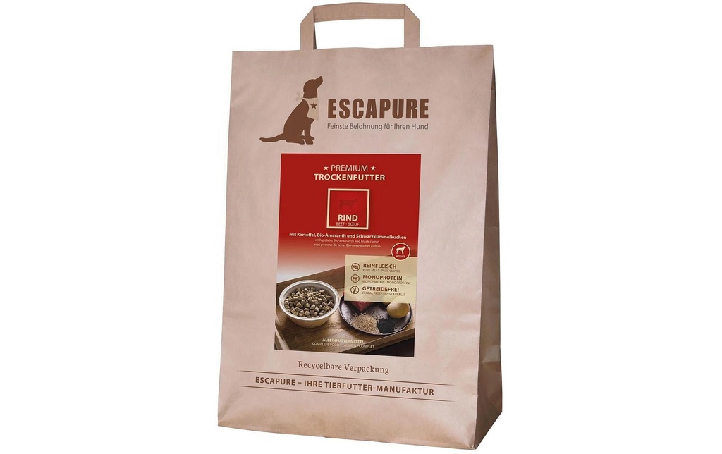 Escapure Alimentation sèche Bœuf Premium 4 kg