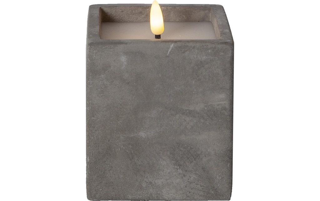 Star Trading Bougie LED Flamme Cem, 9 x 9 x 11.5 cm, Gris