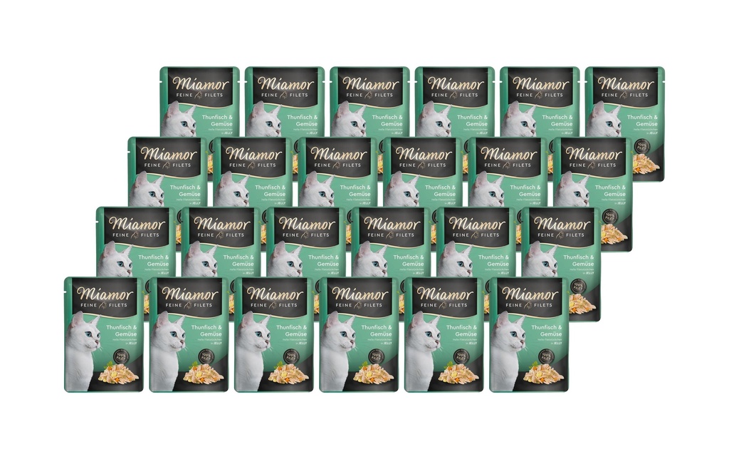 Miamor Alimentation humide Filets fins de thon & légumes en gelée, 24 x 100 g