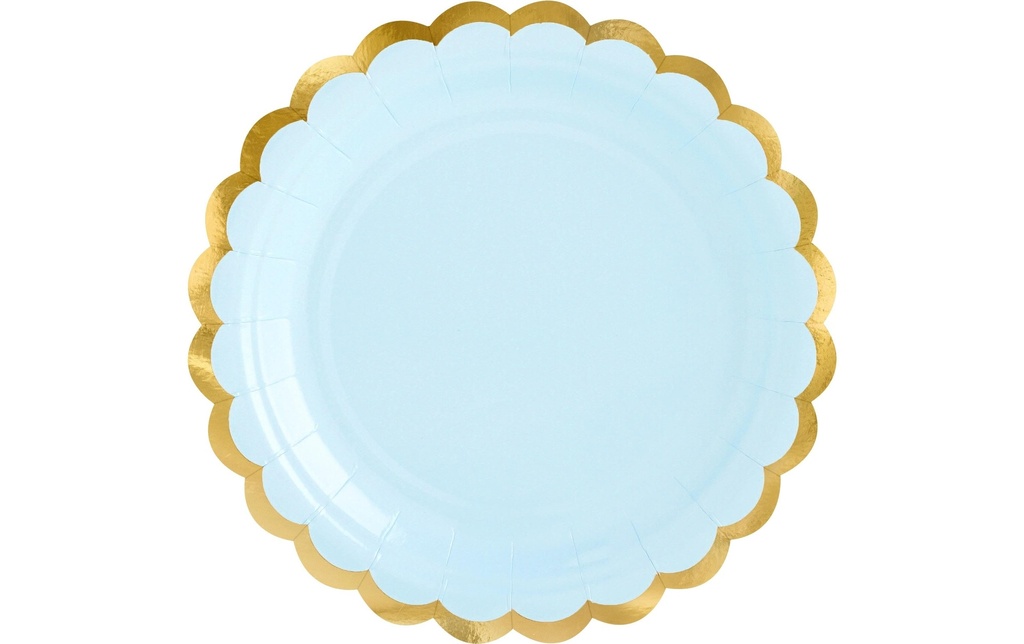 Partydeco Assiettes jetables Bleu, 18 cm, 6 pièces