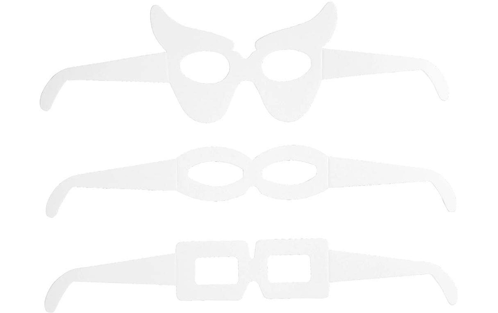Creativ Company Lunettes de fête 16 pièces, blanc