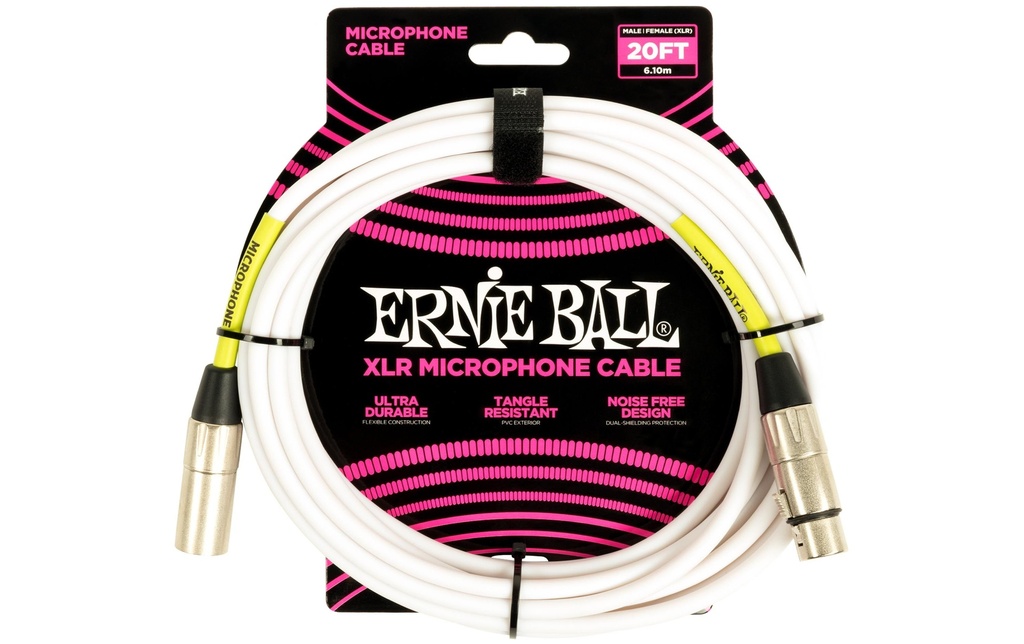 Ernie Ball Câble XLR XLRm-XLRm 6.1 m, Argenté