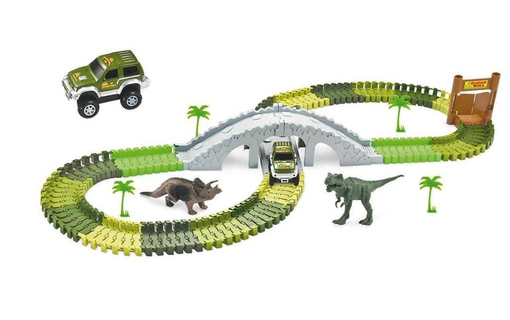 Amewi Magic Traxx Chemin de fer Dino Park Mini Set avec pont