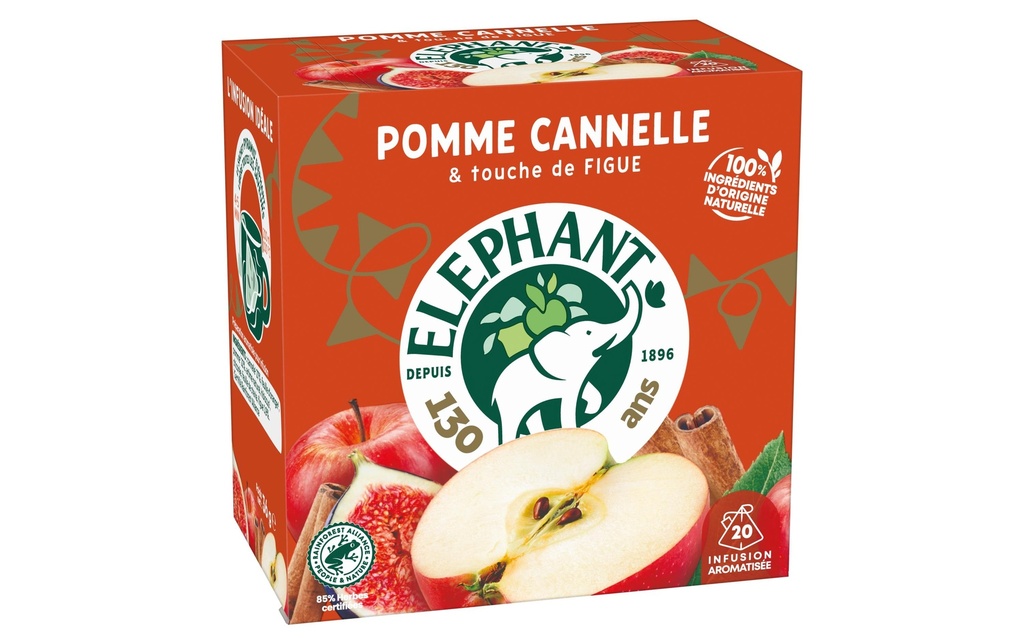 Eléphant Sachet de thé Infusion Pomme Cannelle 20 pièces