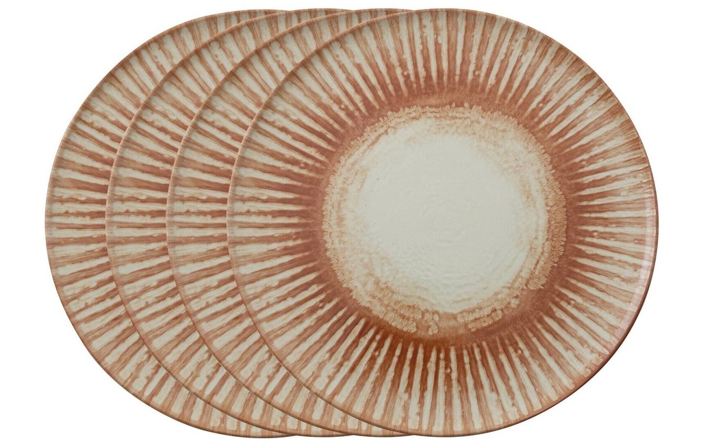 Arthur Krupp Assiette non décorative Rouge soleil 4 Pièce/s,Rouge
