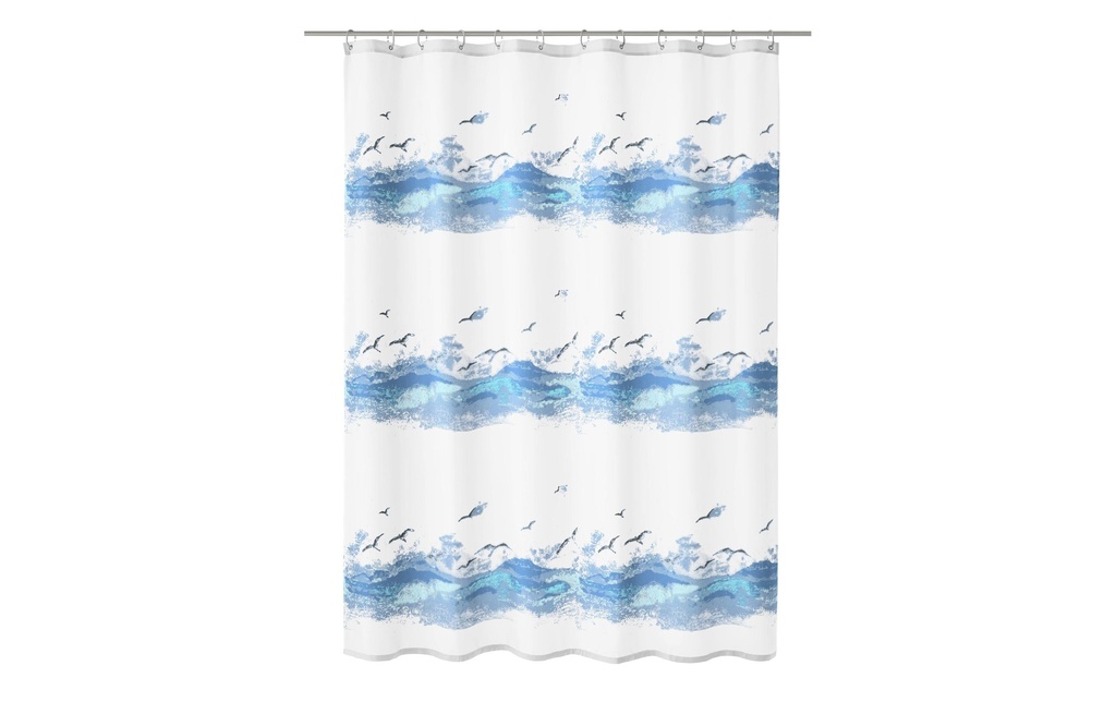 Kleine Wolke Rideau de douche Seaside 120 x 200 cm, Bleu