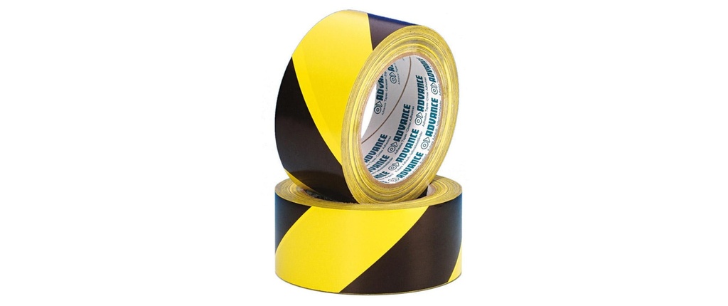Advance Ruban de signalisation AT 0008 50 mm x 33 m, Jaune/Noir