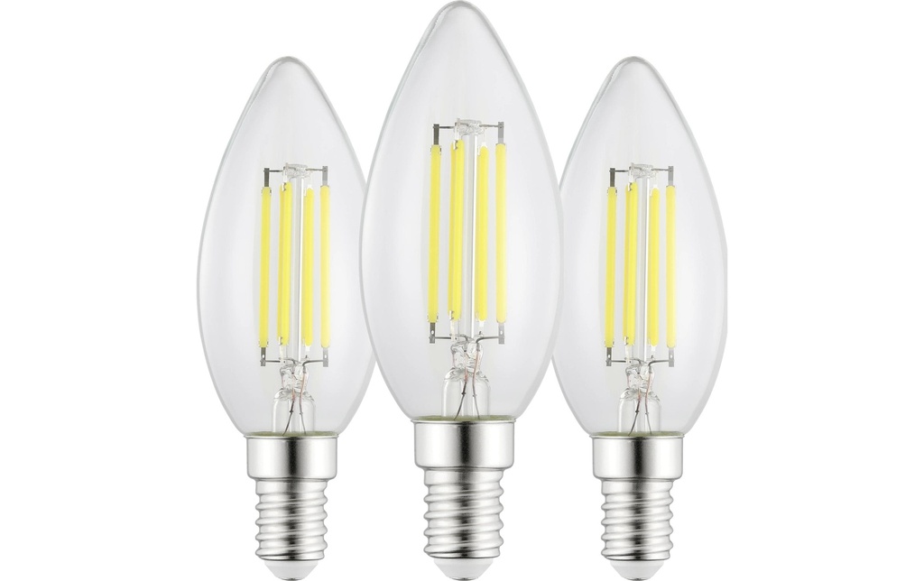 EGLO Leuchten Lampe 2.2W E14 Bougie, paquet de 3 Blanc chaud (WW)
