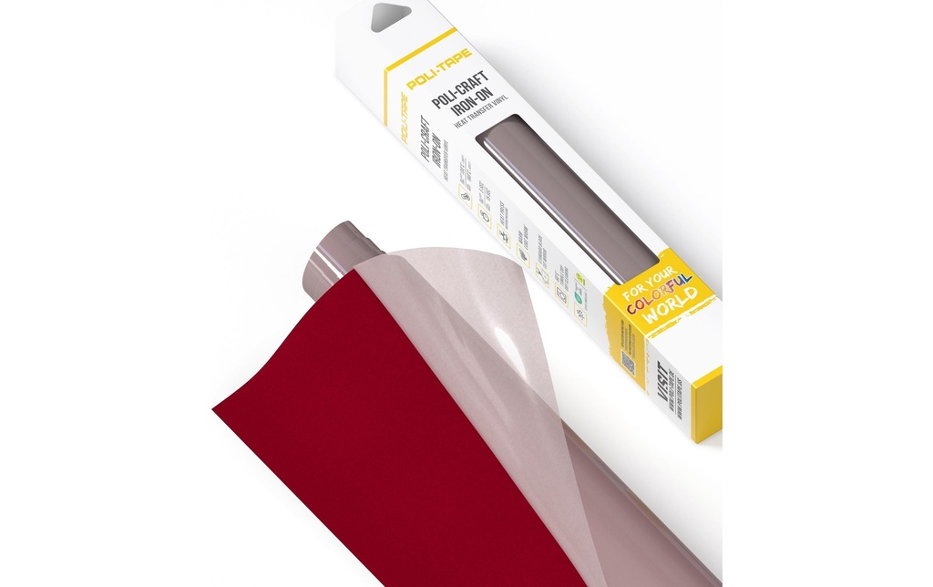 Poli-Tape Film thermocollant Tubitherm Flock, 30.5 x 61 cm, rouge mat