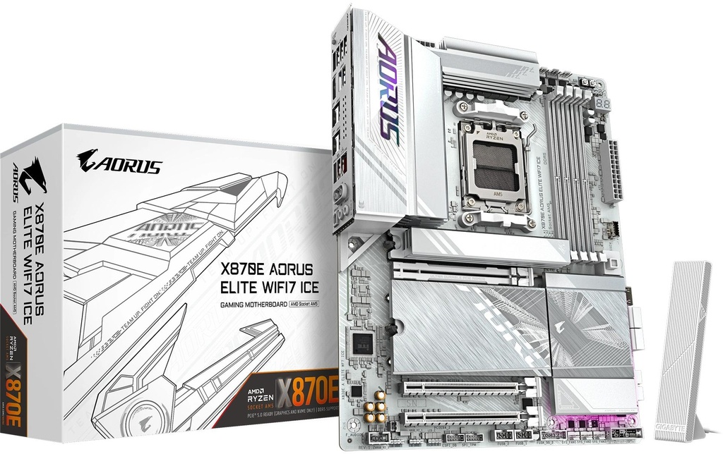 Gigabyte Carte mère X870E AORUS ELITE WIFI7 ICE