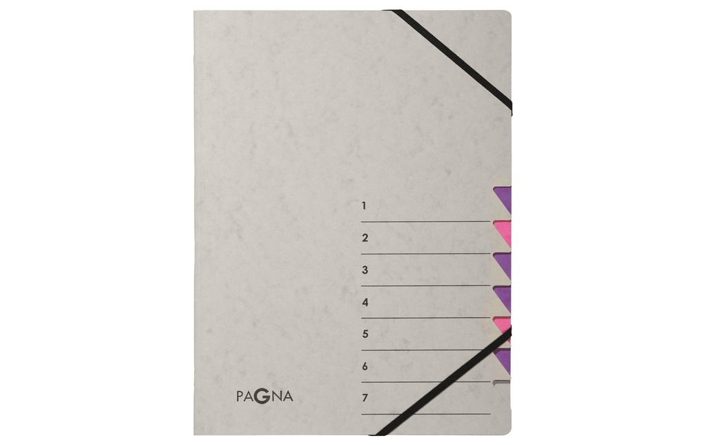 Pagna Classeur à compartiments A4 Easy Grey Gris ; violet, 7 compartiments