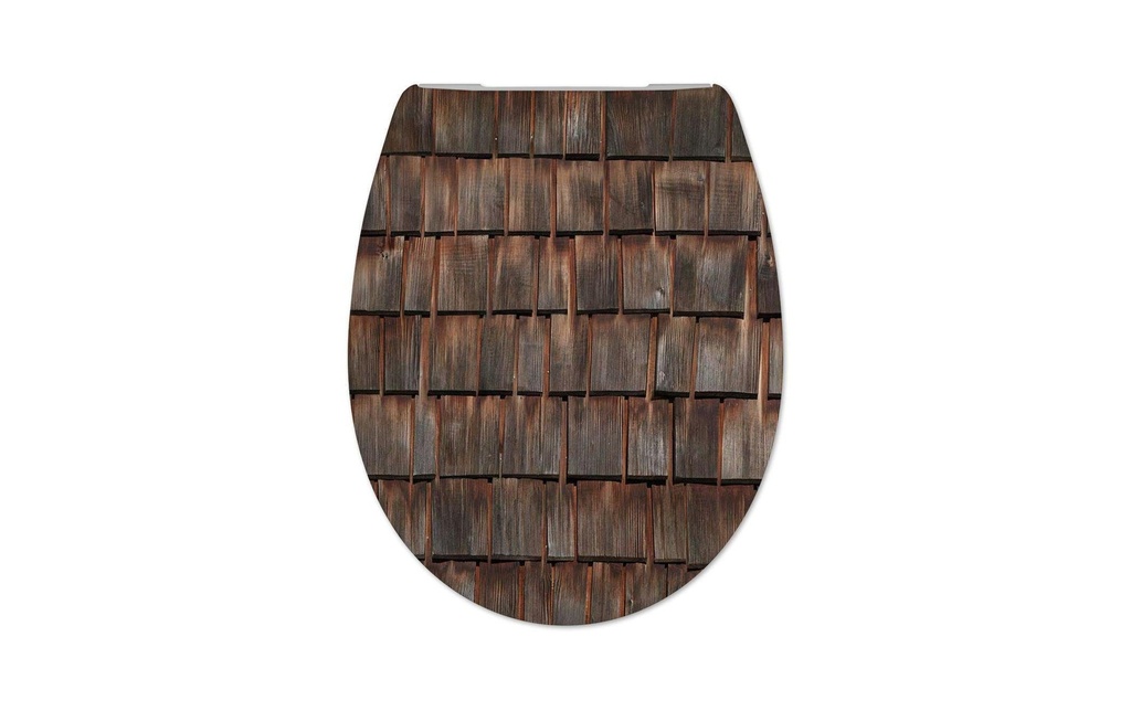 diaqua® Siège de toilette Laval Chalet Abaissement automatique, aspect bois