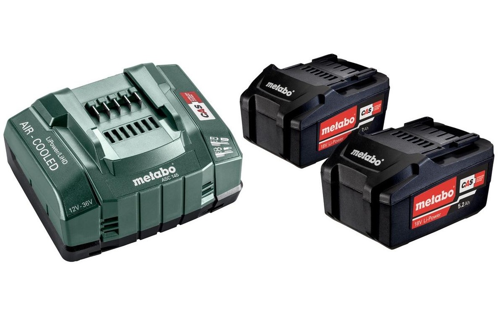 Metabo Batteries et chargeurs Basis-Set 2 x 5.2 Ah