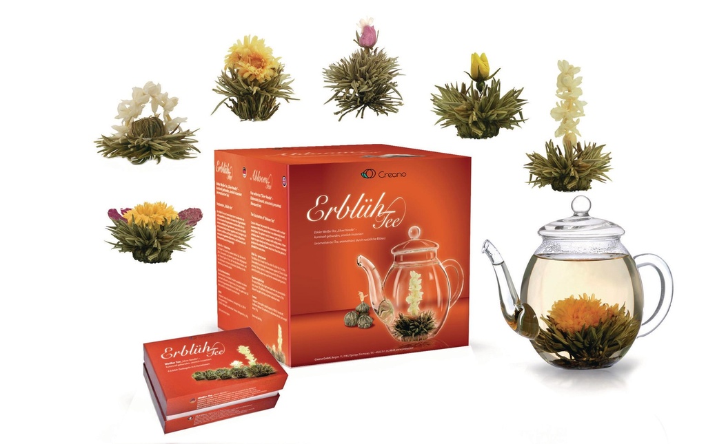 Creano Set de thé Fleuri 0.5 l, Transparent